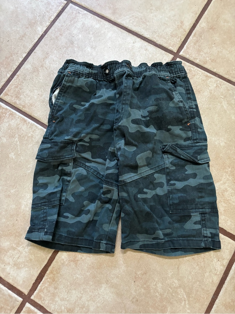 Kids Camo Cargo Shorts - Dark Green